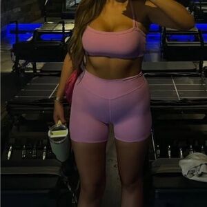 FORM Activewear Pink Sports Bra and Shorts Set